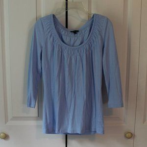 Talbots Light Blue Top 3 quarter sleeves Womens Size XS